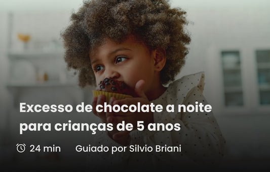 Excesso de chocolate a noite para crianças de 5 anos